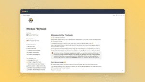 screenshot of the unstyled playbook from notion