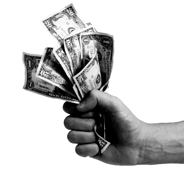 hand with money