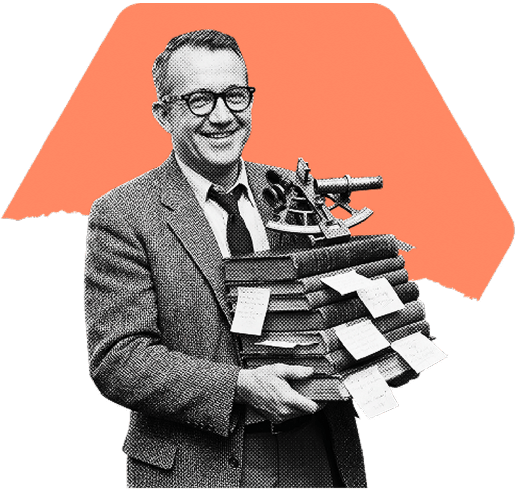 man with book
